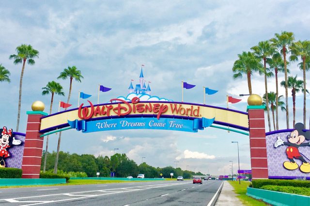 Orlando, Florida, USA - July 29, 2016: Entrance of Walt Disney World near Orlando