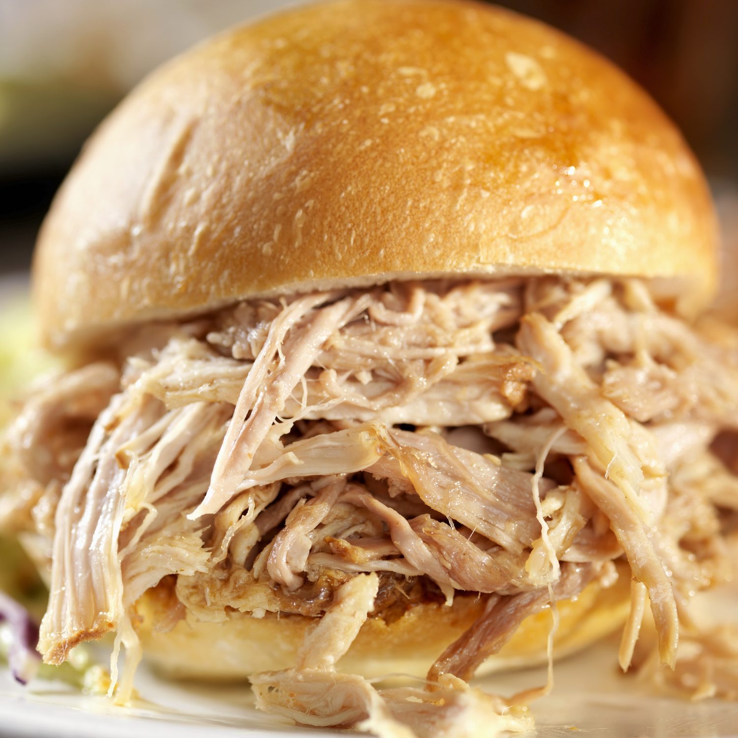 close up of Pulled Pork Sandwich
