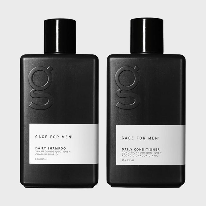 Two black bottles display: 