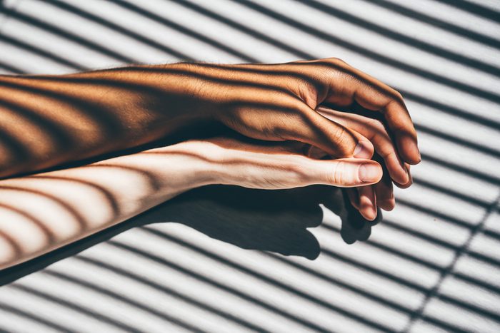 couple holding hands