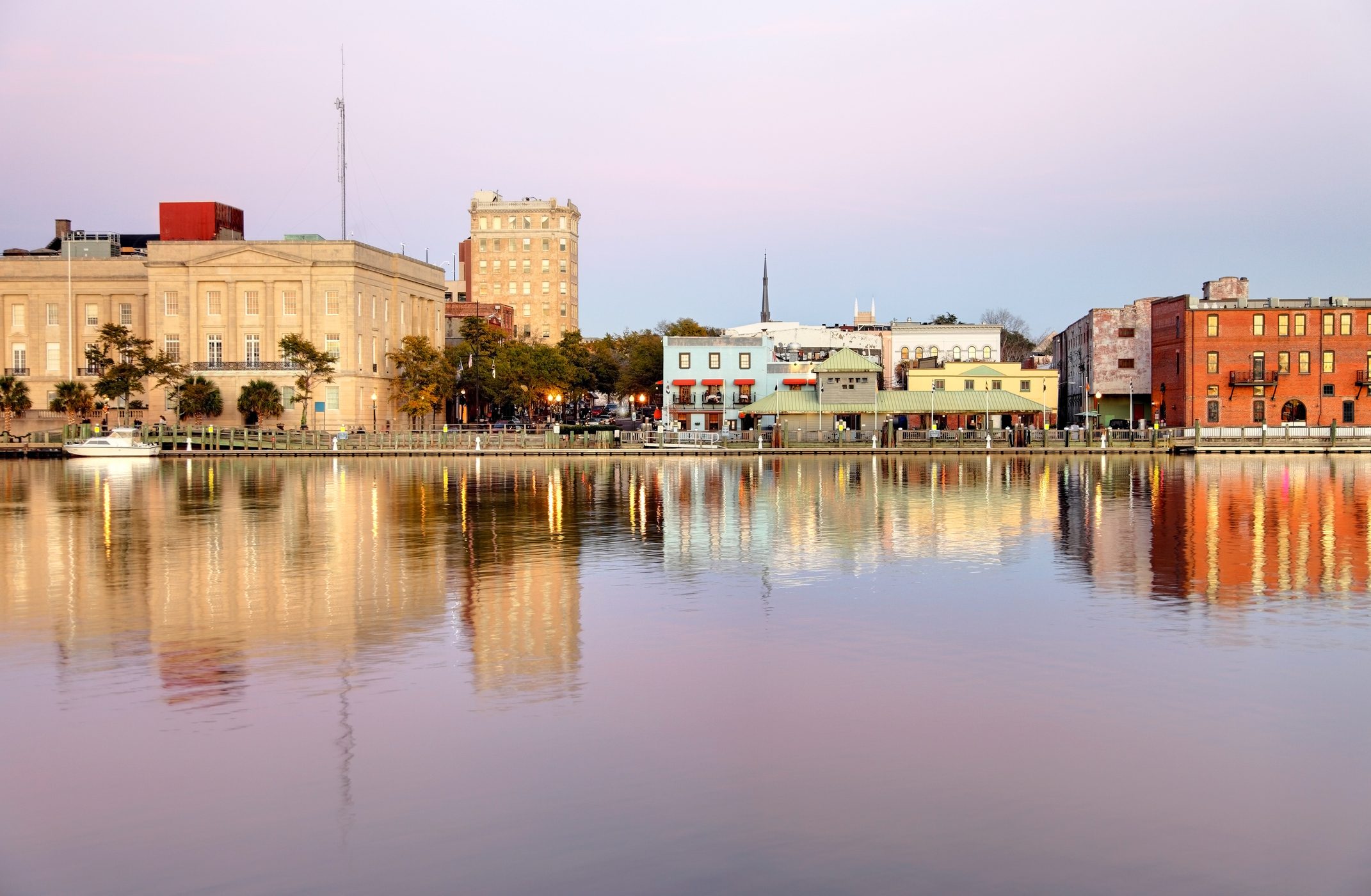 Downtown Wilmington, NC, at sunset
