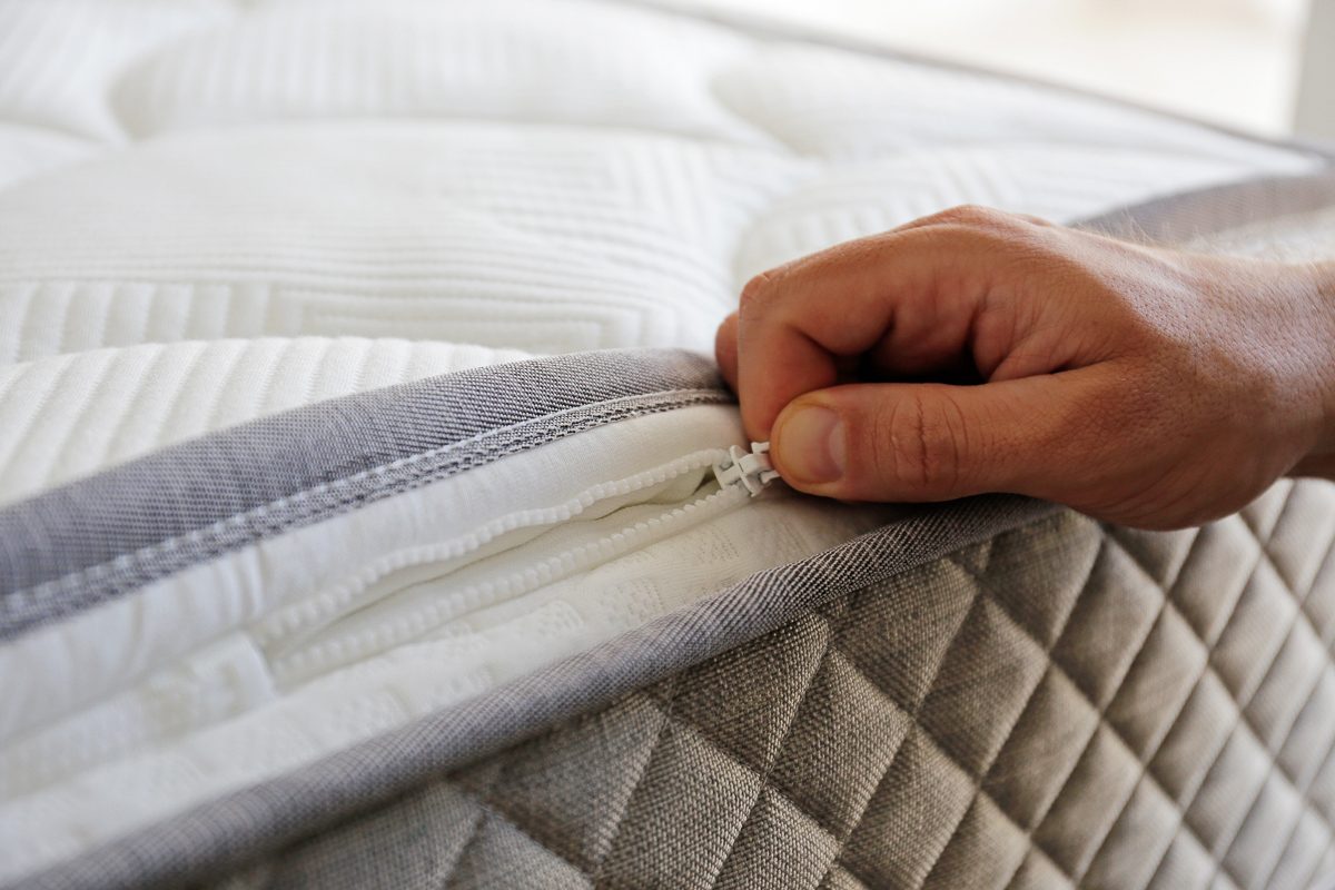 closeup of mattress topper