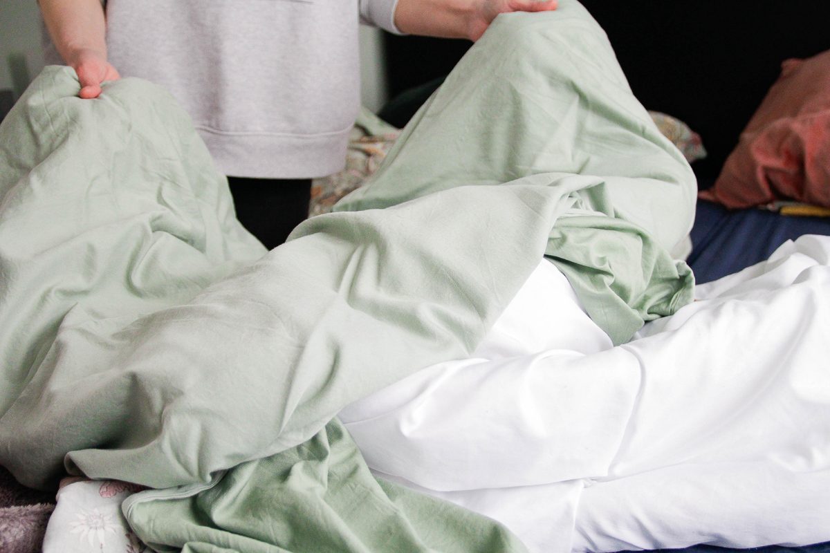 changing bedsheets