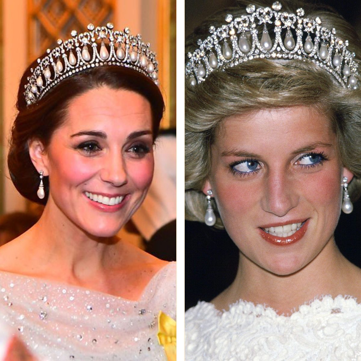 Kate Middleton and Diana side by side Wearing same Tiaras