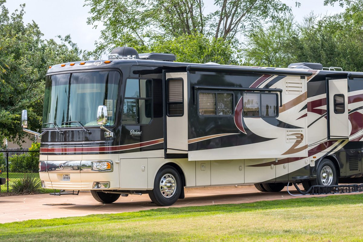 close up of an RV